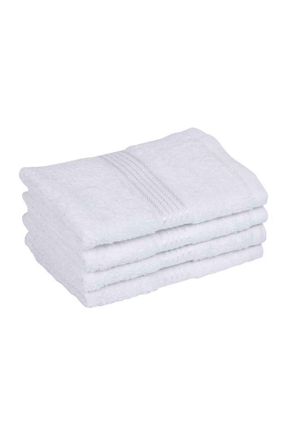 Kopa Quick Dry Pure Cotton Soft Terry Towel 2Pc Bath, 2Pc Hand, 4Pc FaceD'Ross | Pack of 8 | White