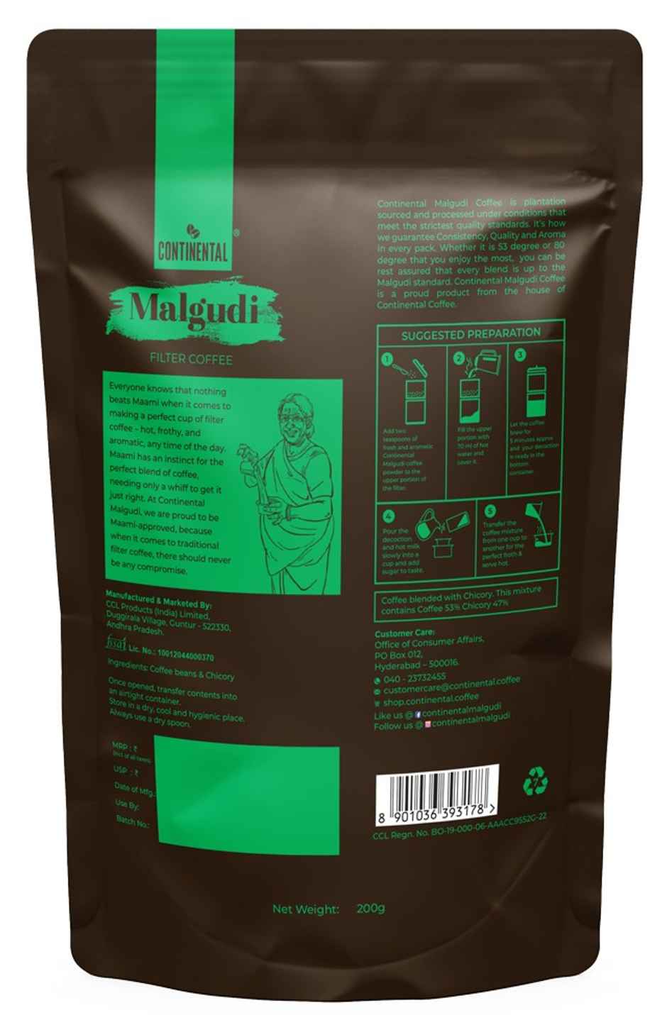 Continental Malgudi Filter Coffee - Pouch
