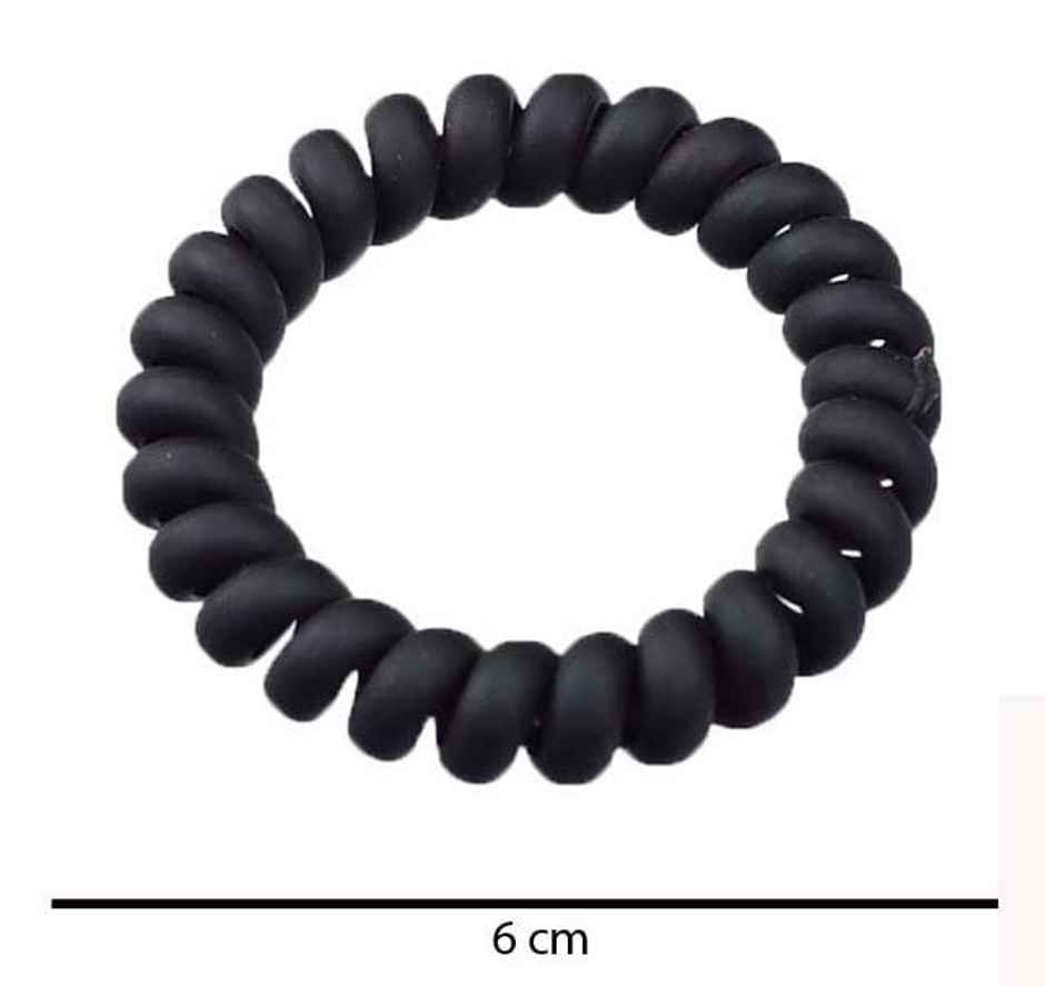 Bronson Professional Spiral Hair Ties Rubber Band Hair Coils Telephone wire | Dark Brown