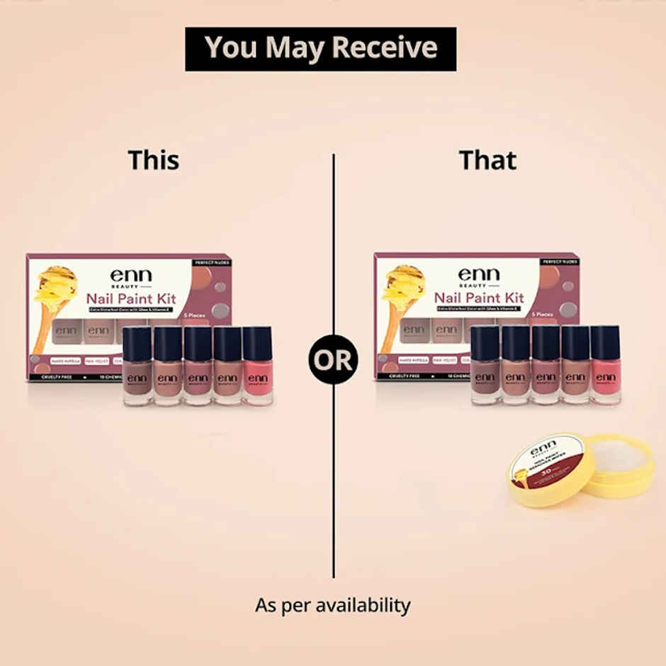 ENN Beauty Nail Paint Kit with Ghee | Quick-Dry | Long-Lasting & Chip-Resistant Perfect Nude