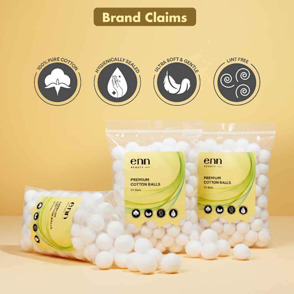 ENN Beauty Premium Cotton Balls Pure Soft Lint Free Highly Absorbent