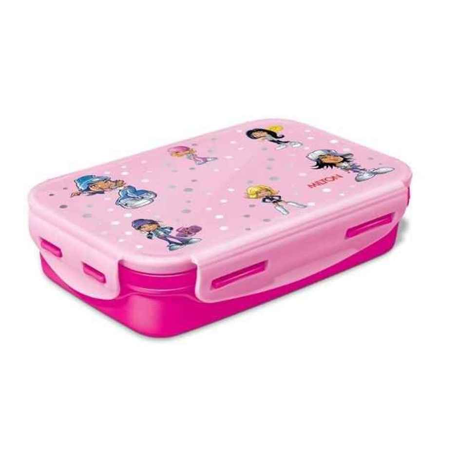 Milton Steely Deluxe Mini Inner Steel Kids Tiffin Box, 400 ml, Pink, 1 Pc