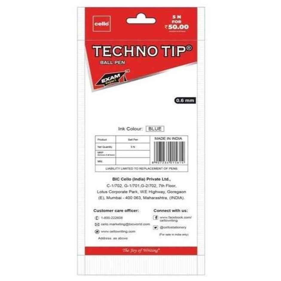 Cello Technotip Ballpen Set - Blister of 5 (Blue)