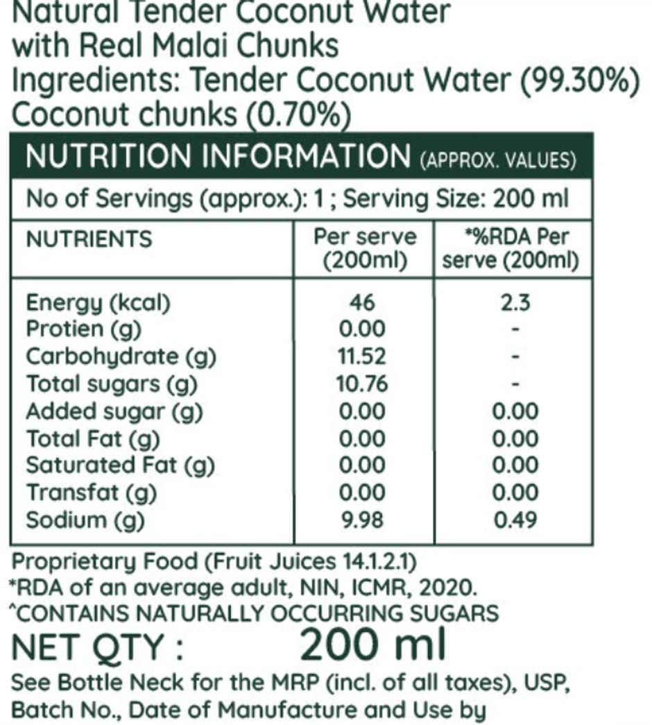 Pluckk Natural Tender Coconut Water With Real Malai Chunks|Hydration With Potassium & Electrolytes