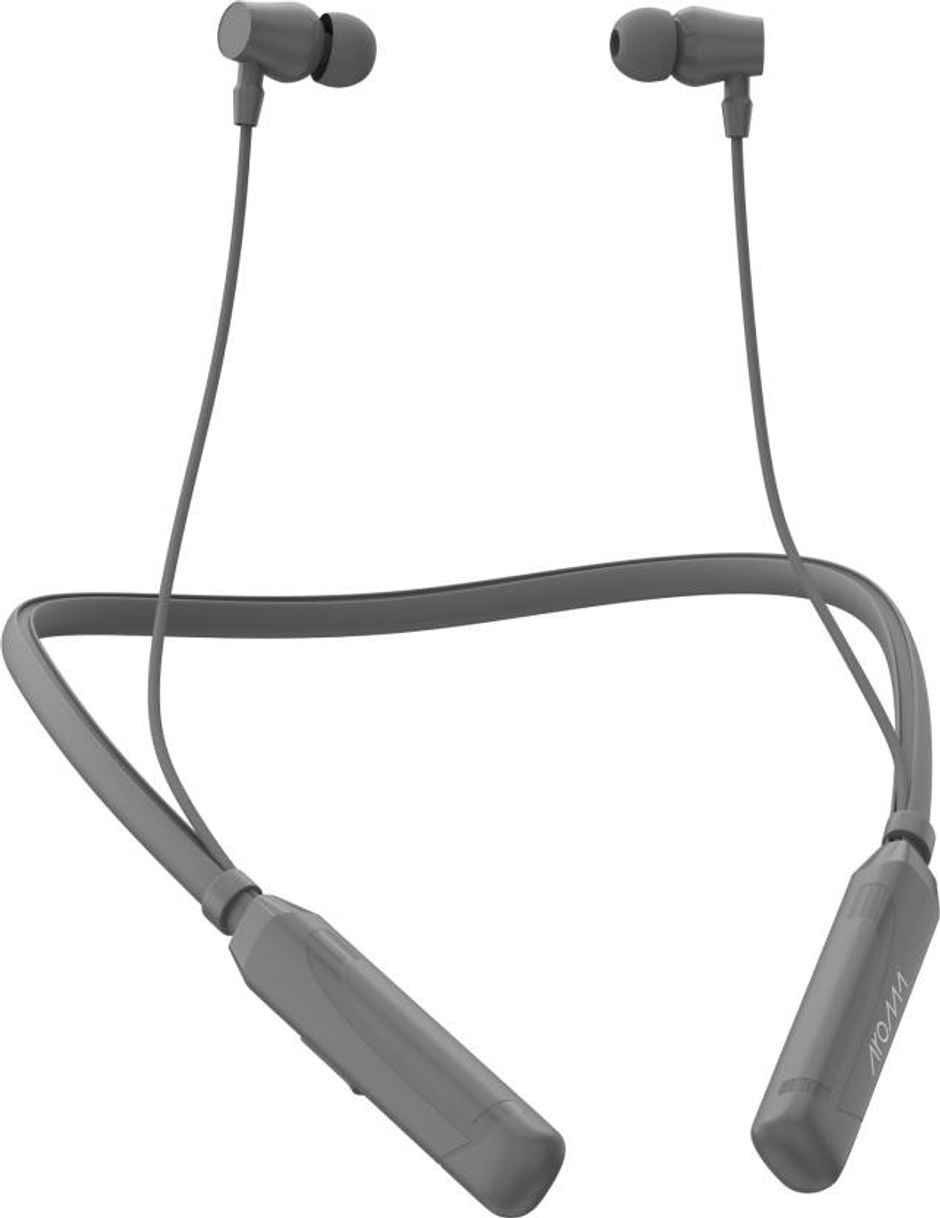 Aroma Nb119 Clear - 60 Hours Playback | Wireless Bluetooth Neckband | Fast Charging | Grey