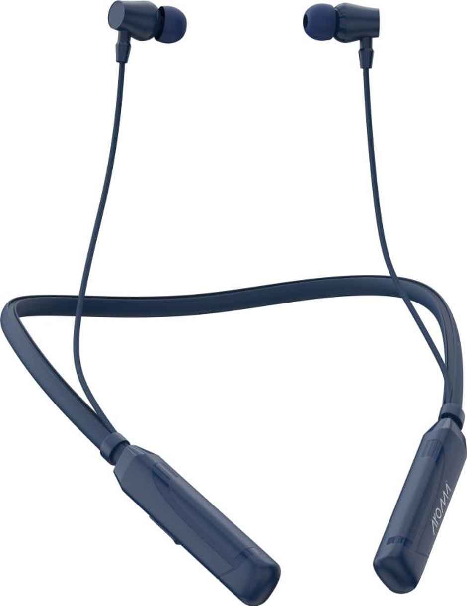 Aroma Nb119 Clear - 60 Hours Playback | Wireless Bluetooth Neckband | Magnitic On/Off | Blue