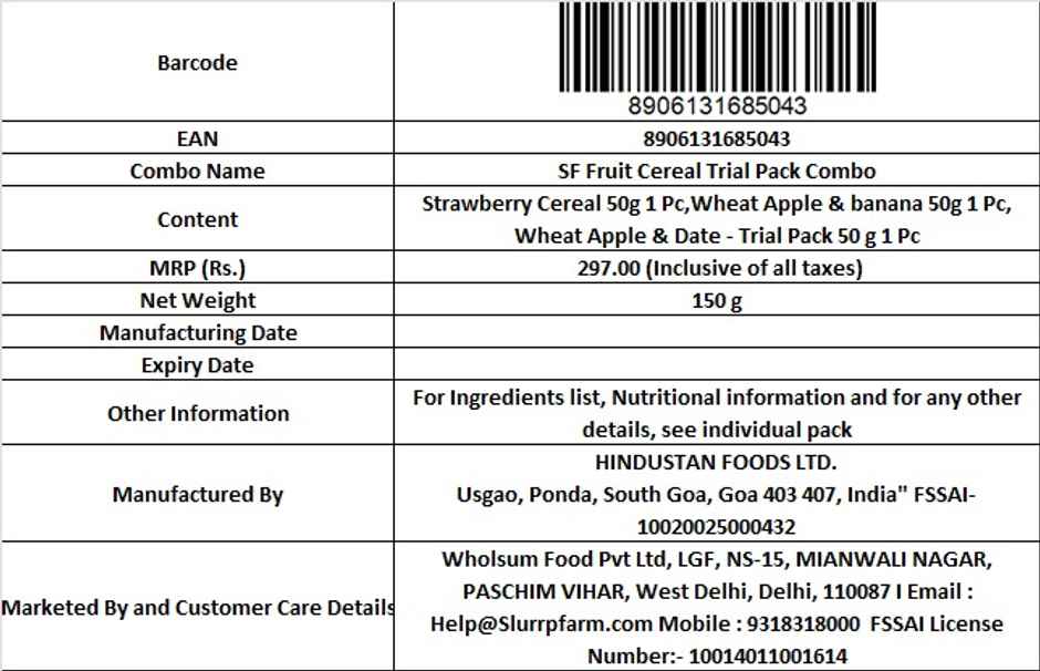 Slurrp Farm Fruit Cereal Trial Pack