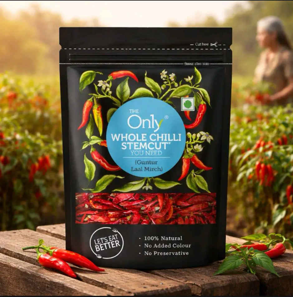 On1y Chilli Whole Guntur (Stem cut)