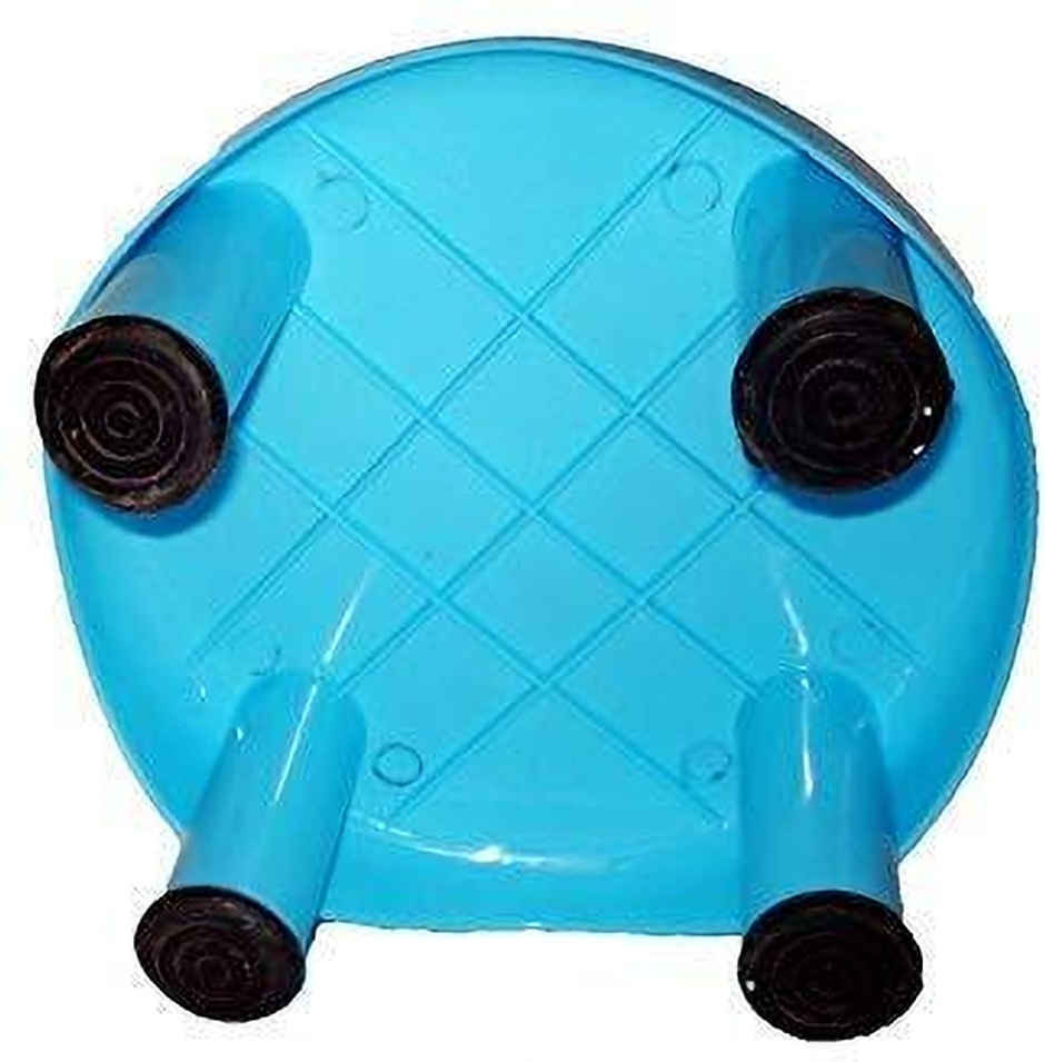 Kuber Industries Plastic Anti-Slip with Strong Bearing|Solid Surface Bathroom Stoo | Blue