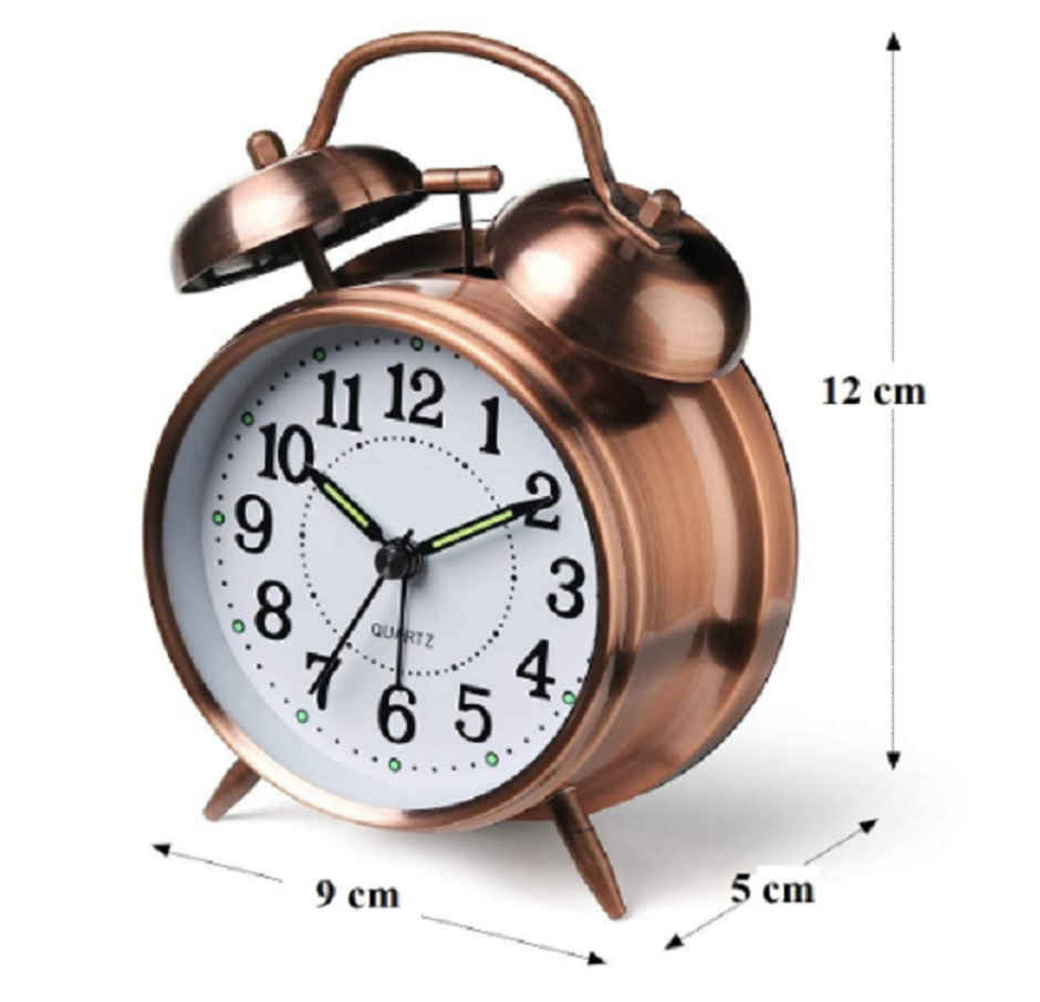 Soham Housewares Table Alarm Clock Vintage Look Twin Bell (Copper)