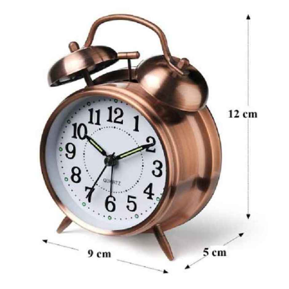 Soham Housewares Table Alarm Clock Vintage Look Twin Bell (Copper)