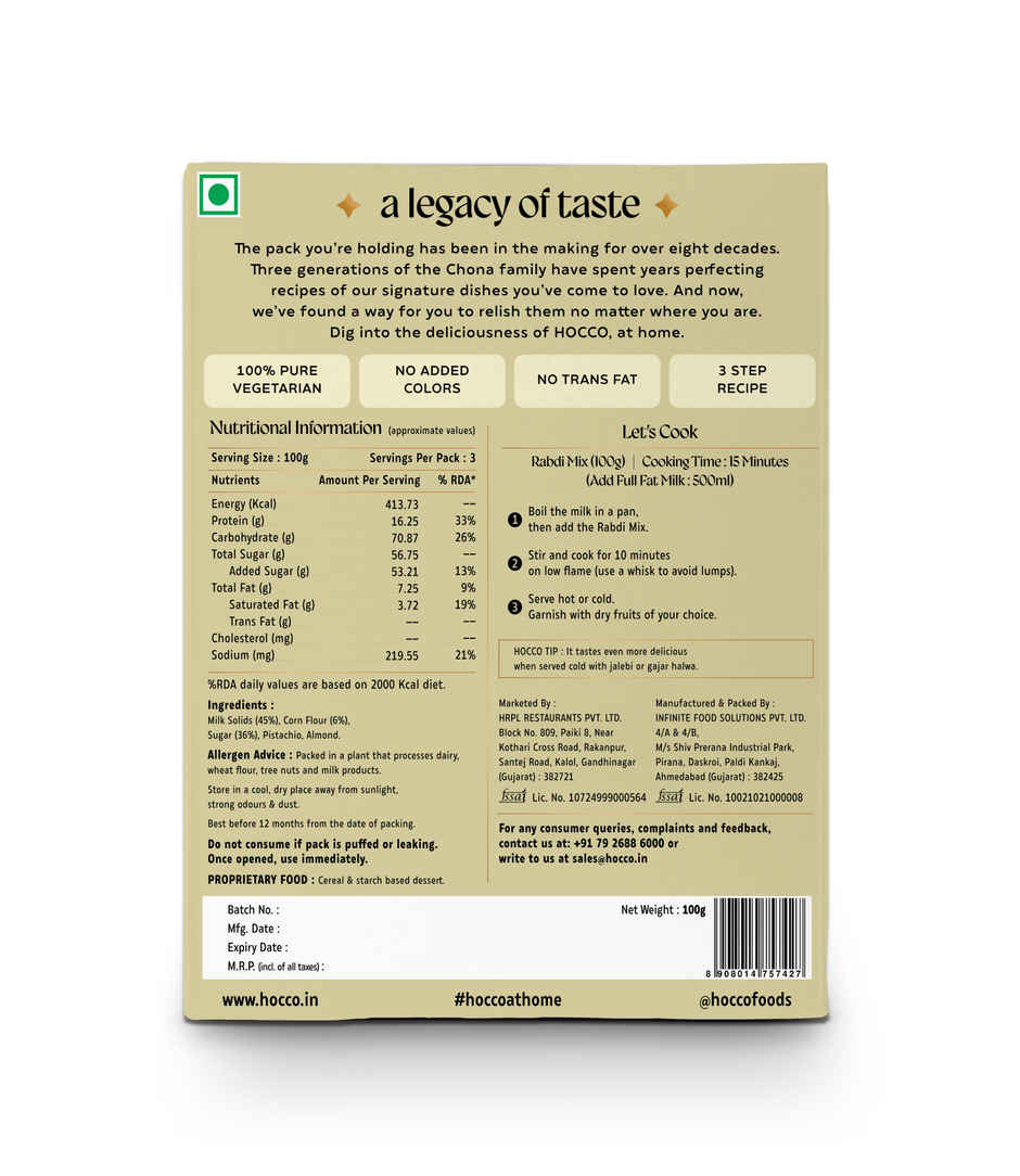 Hocco Rabdi Mix | Rich & Delicious