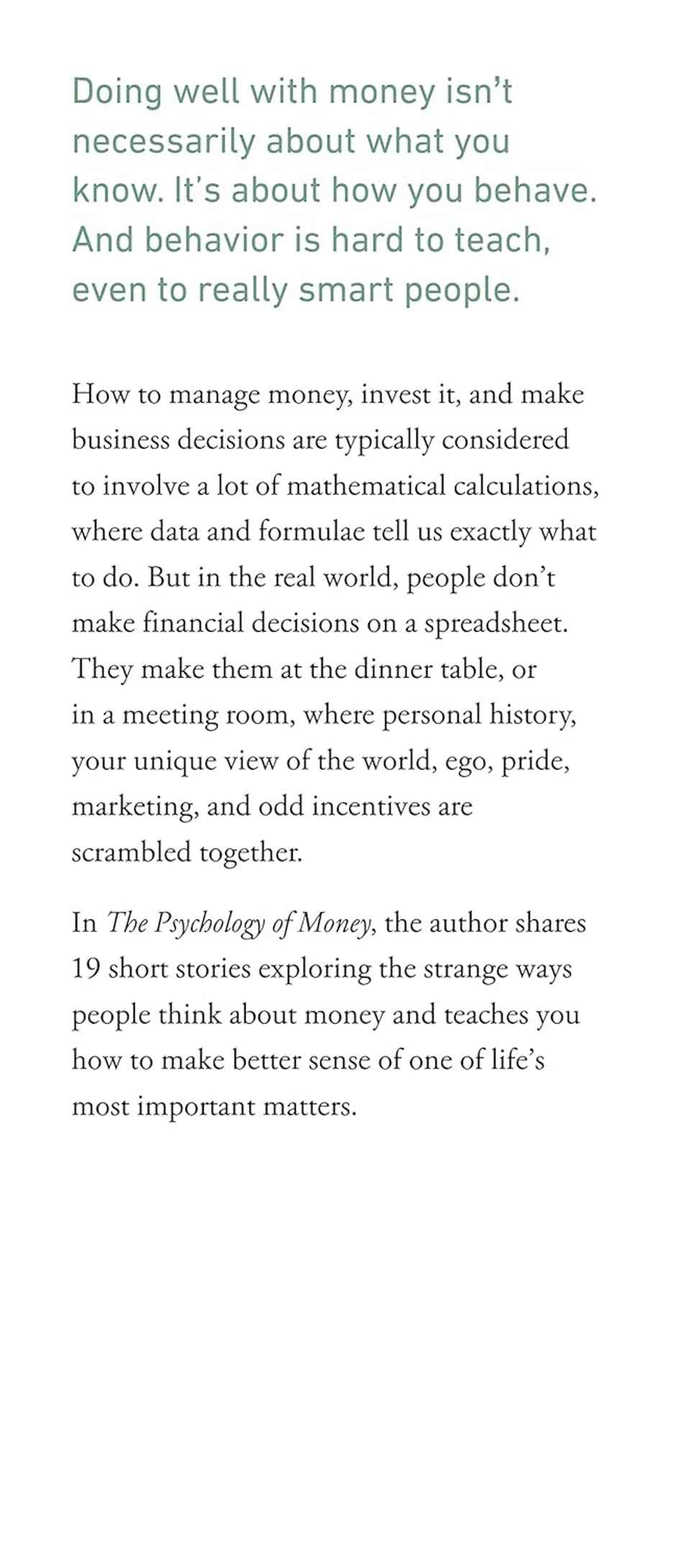 The Psychology of Money Deluxe Edition