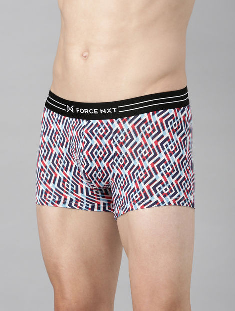 Force Nxt Men's Ultrasoft Micromodal Four Way Stretch Printed Trunk | Assorted - L