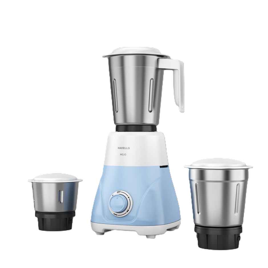 Havells 500 Watt Mojo Mixer Grinder 3 Jar | White-Light Blue