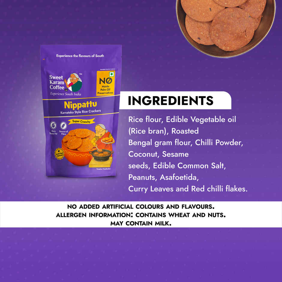 Sweet Karam Coffee Nippattu Namkeen - No Palm Oil