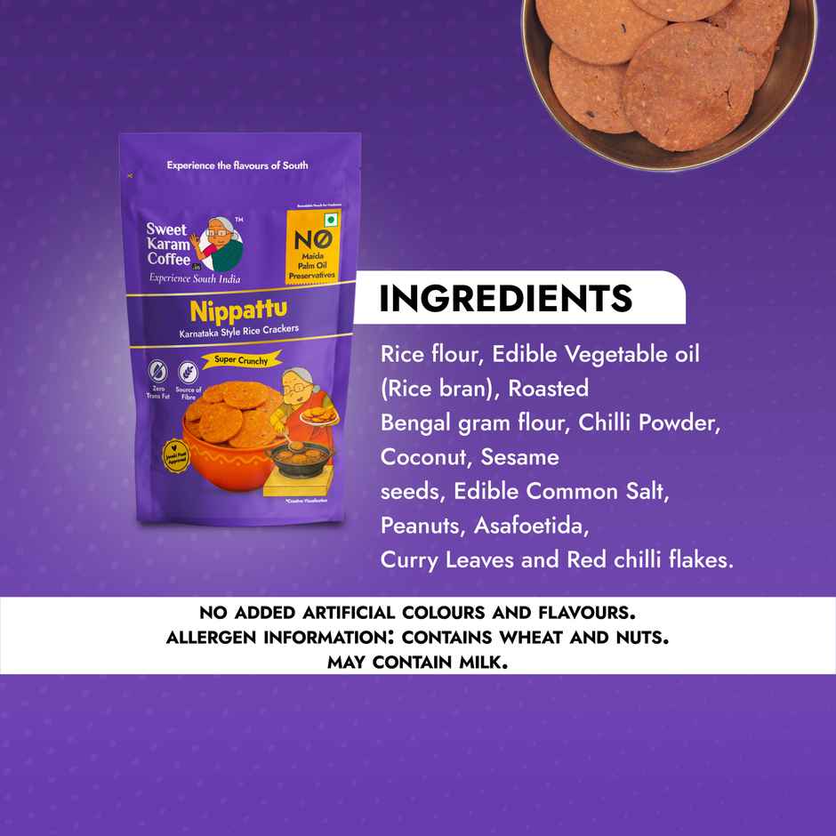 Sweet Karam Coffee Nippattu Namkeen - No Palm Oil