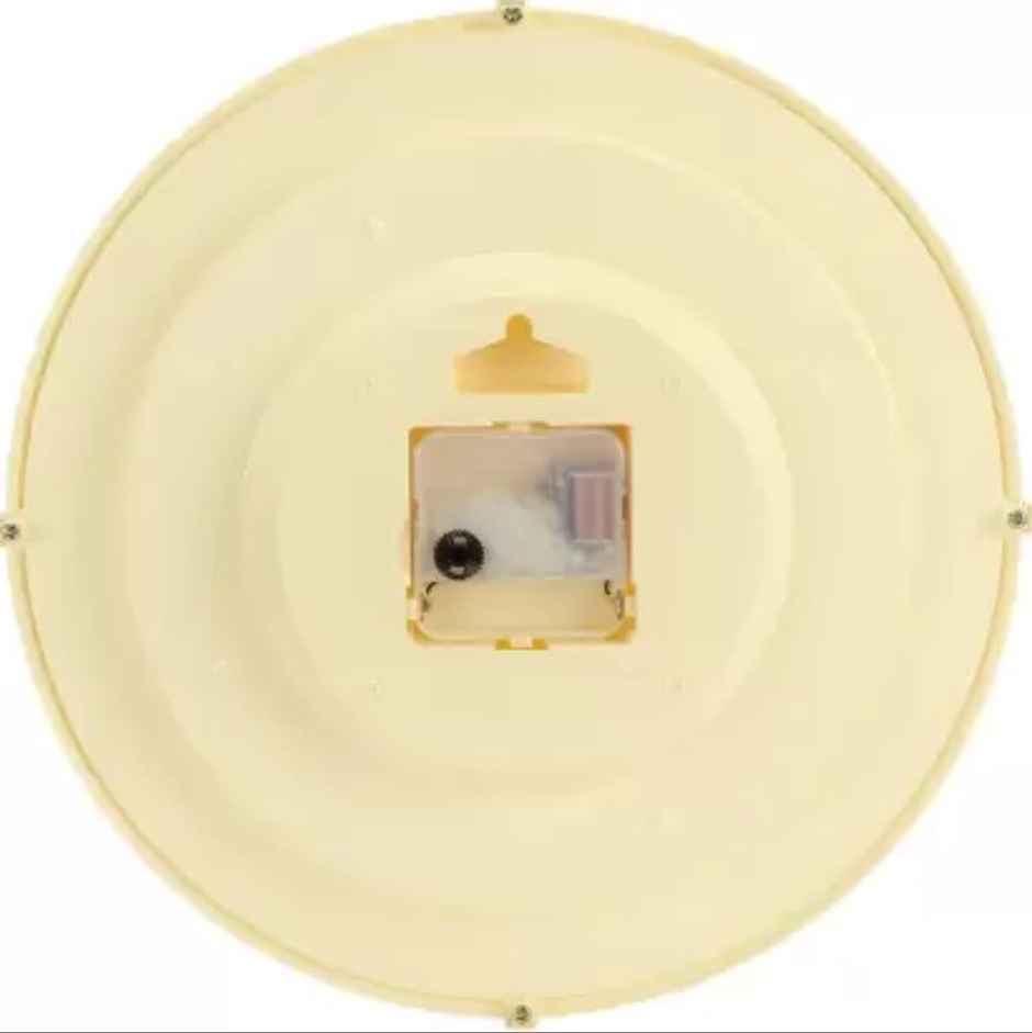 Ajanta Analog 28 cm x 28 cm Wall Clock | Beige With Glass Standard