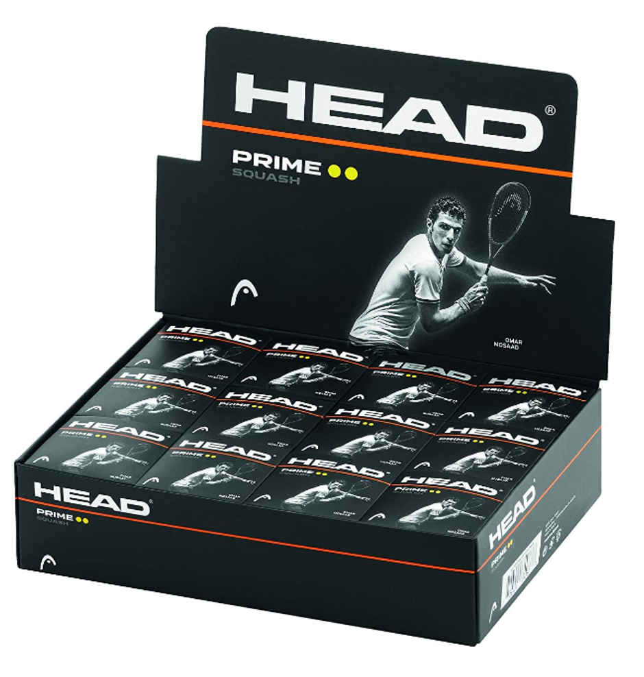 Head Prime Double Dot Rubber Squash Ball | High-Performance Game Ready