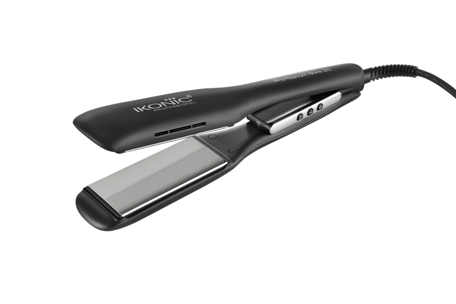 Ikonic Pro Titanium Shine Hair Straightener Black, AI Technology, Titanium Plates, Instant Heat up