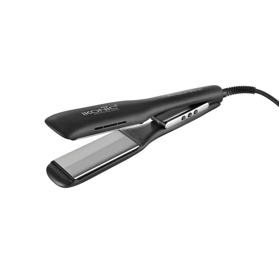 Ikonic Pro Titanium Shine Hair Straightener Black, AI Technology, Titanium Plates, Instant Heat up