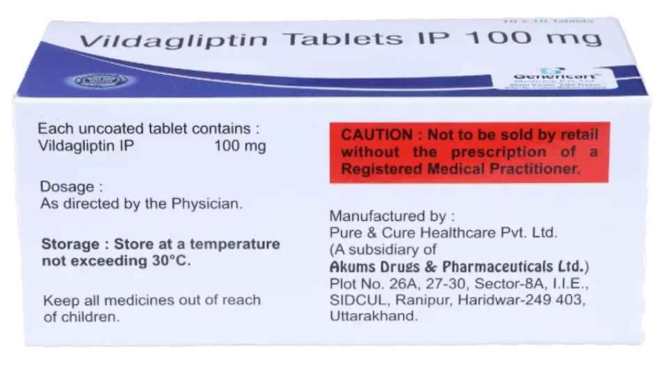 Genericart Vildagliptin 100mg Tablet