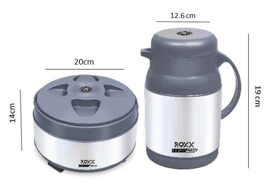 Roxx New Metro Classic 2 Pcs Set (Jug- 600Ml & Casserole-1000Ml)