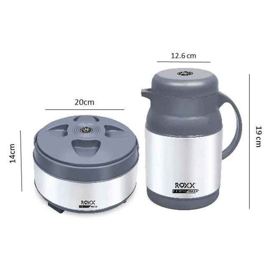 Roxx New Metro Classic 2 Pcs Set (Jug- 600Ml & Casserole-1000Ml)