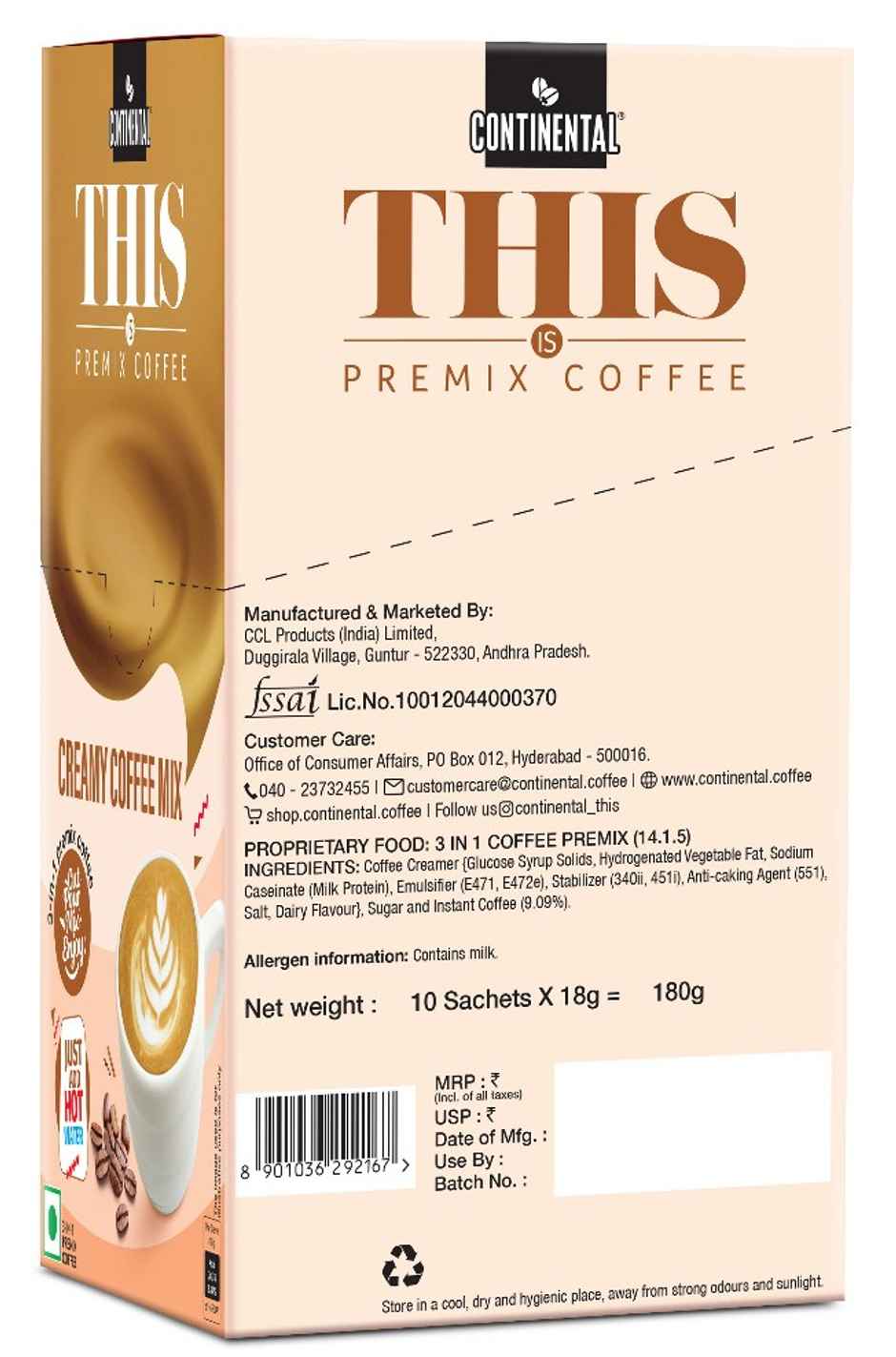Continental THIS Premix Coffee Powder - Creamy | Sachet