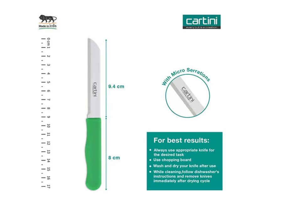 Godrej Cartini Handy Stainless Steel Knife Set (3 Pieces, Assorted Color)