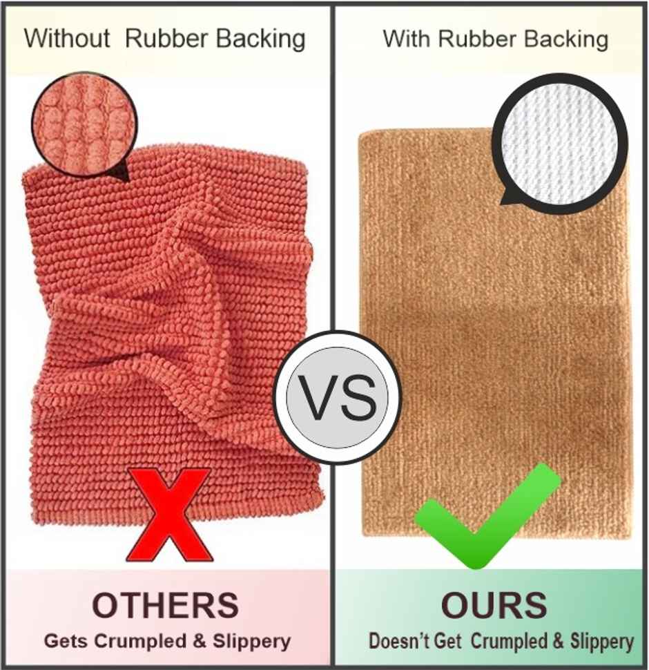 Beige Anti Slip Water Absorbent Bath Mat (58cm x 38cm)