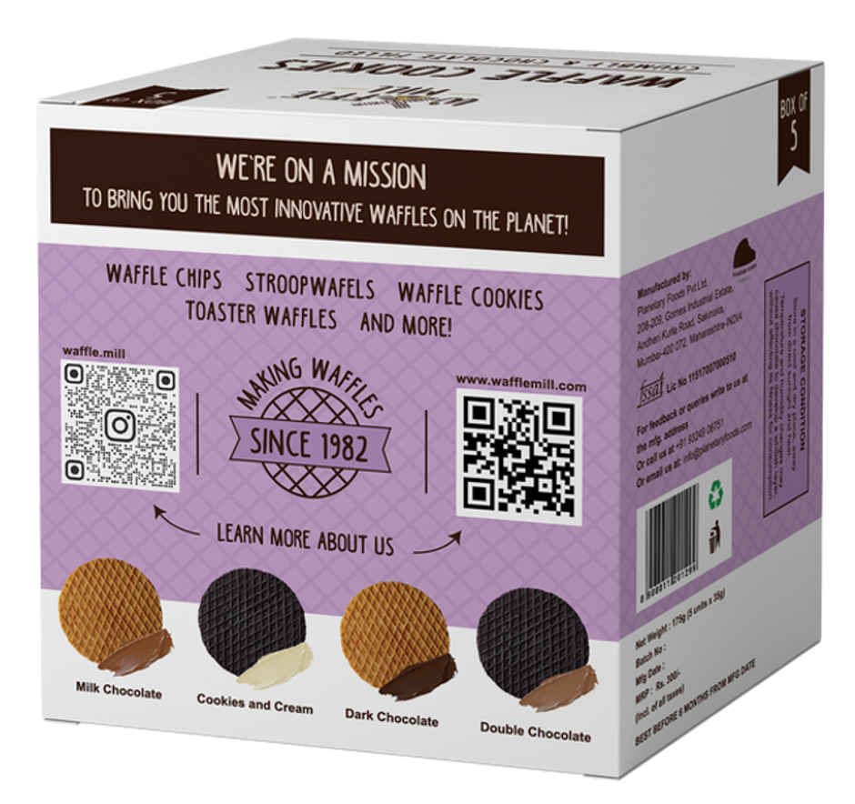 Waffle Mill Cookies Dark Chocolate