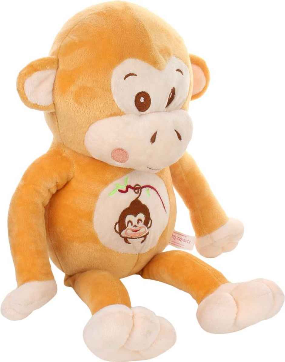 Dearjoy Plush Monkey Shaped Soft Toy Cum Pillow Brown - 30Cm
