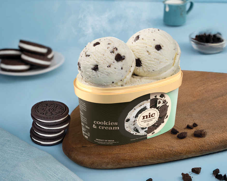 NIC Cookies N Cream Ice Cream Tub | Preservative Free | No Artificial Flavors