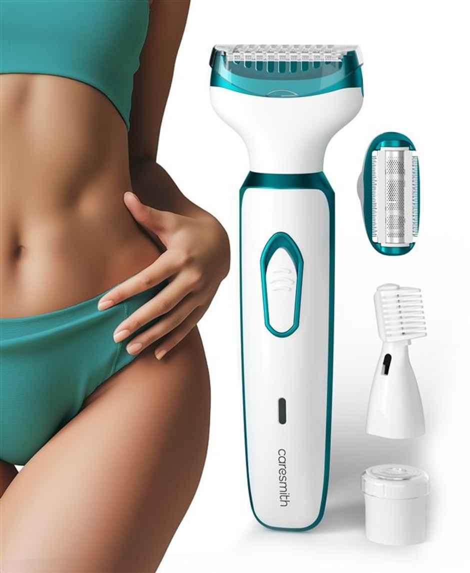 Caresmith Bloom 4 In 1 Face & Body Hair Trimmer For Women | Hair Removal Machine | Glossy White