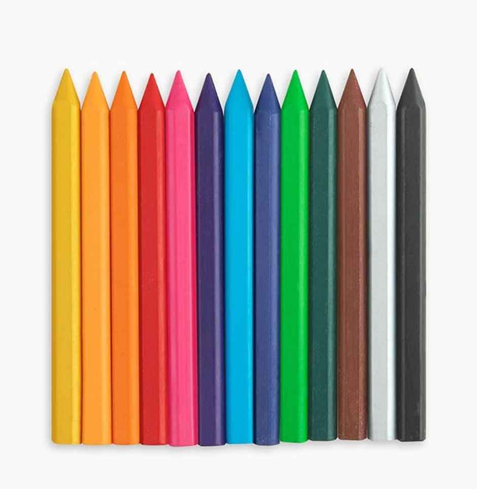 Camel Plastic Crayons Assorted Tin Pack Of 13 Shades, Hexagonal