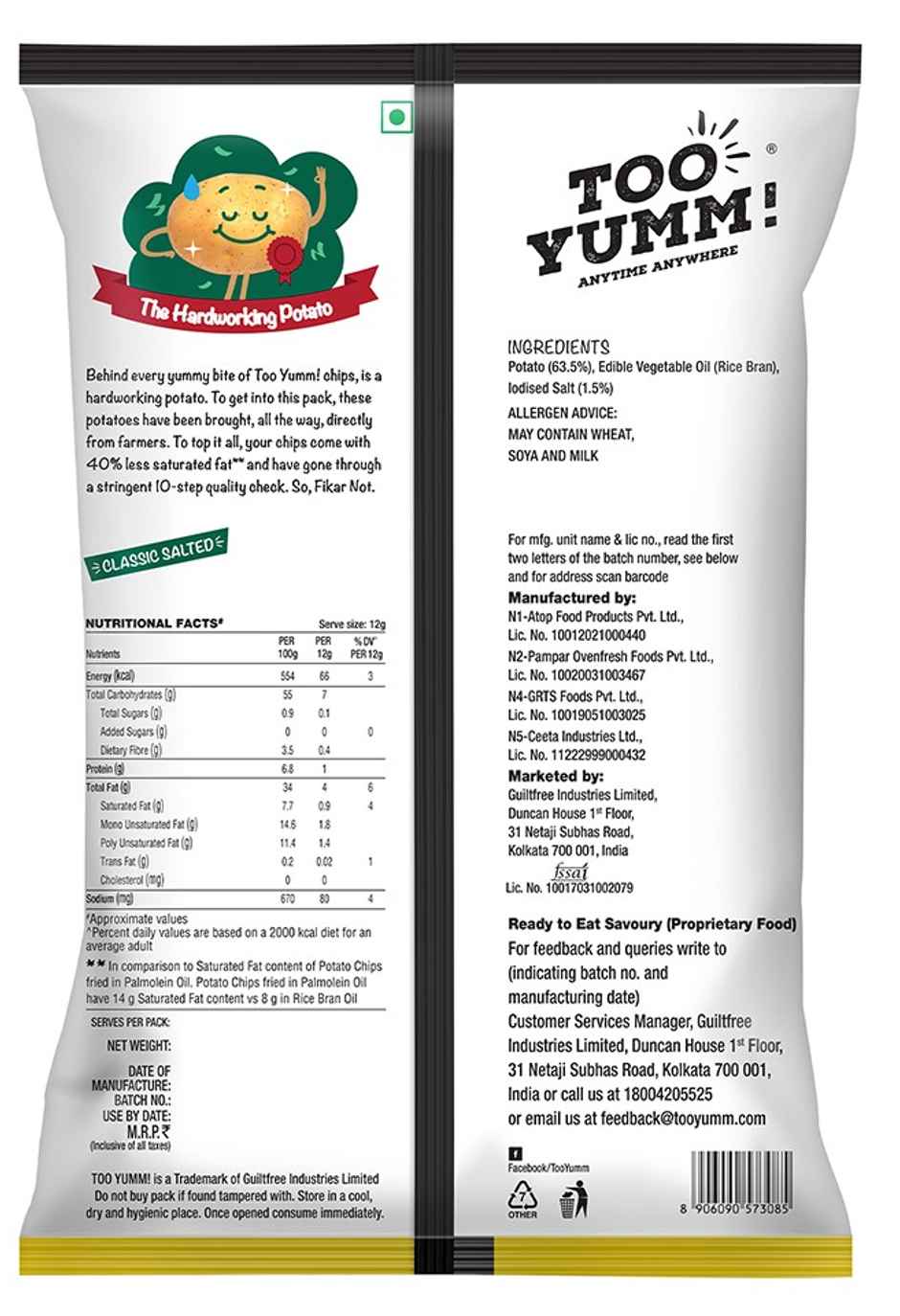 Too Yumm - Potato Chips Classic Salted Combo