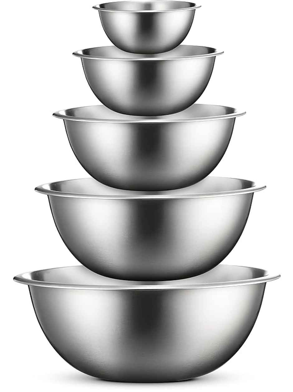Lifelong Finedine Stainless Steel Mixing Bowls Set with Lid | Bpa-Free | 5 Pieces