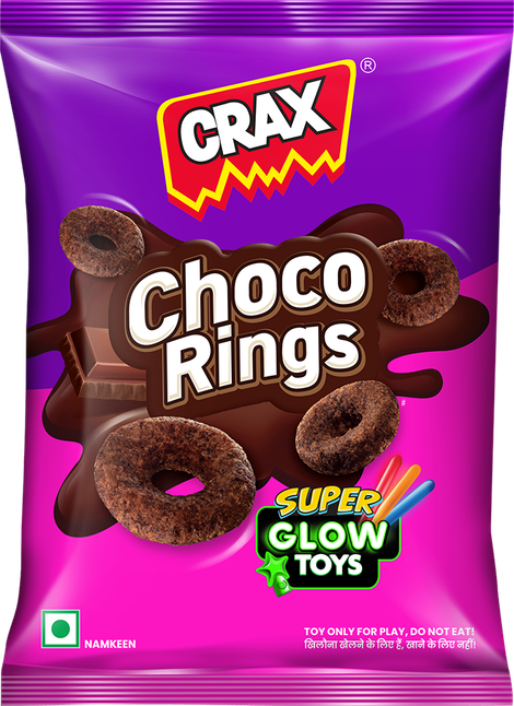 Crax Choco Rings Puff Snacks with Super Toys (Chocolate Rings)