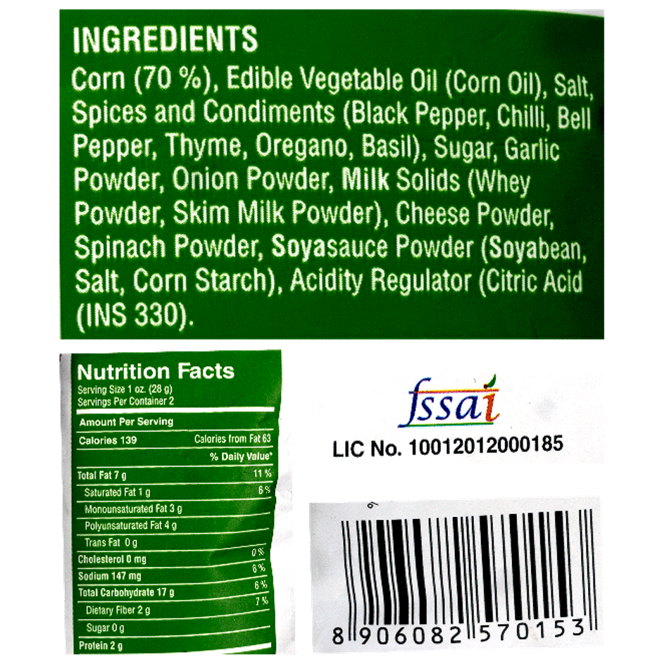 Cornitos Nacho Chips - Spinach 