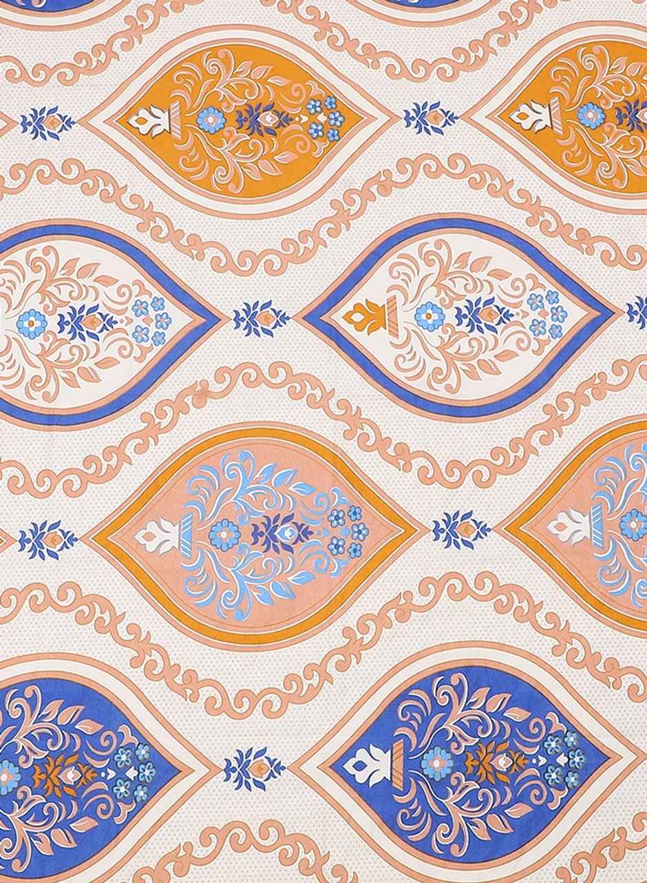 Status Value Double Bedsheet 200 cm X 220 cm Dsn 7 Ethnic Beige