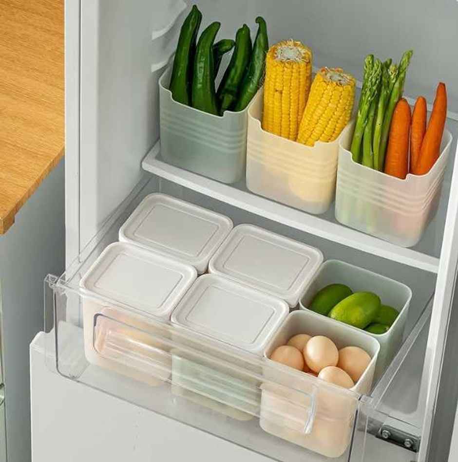 Perpetual Fridge Storage Boxes Freezer & Refrigerator Organizer Containers Kitchen Storage - 1200ml