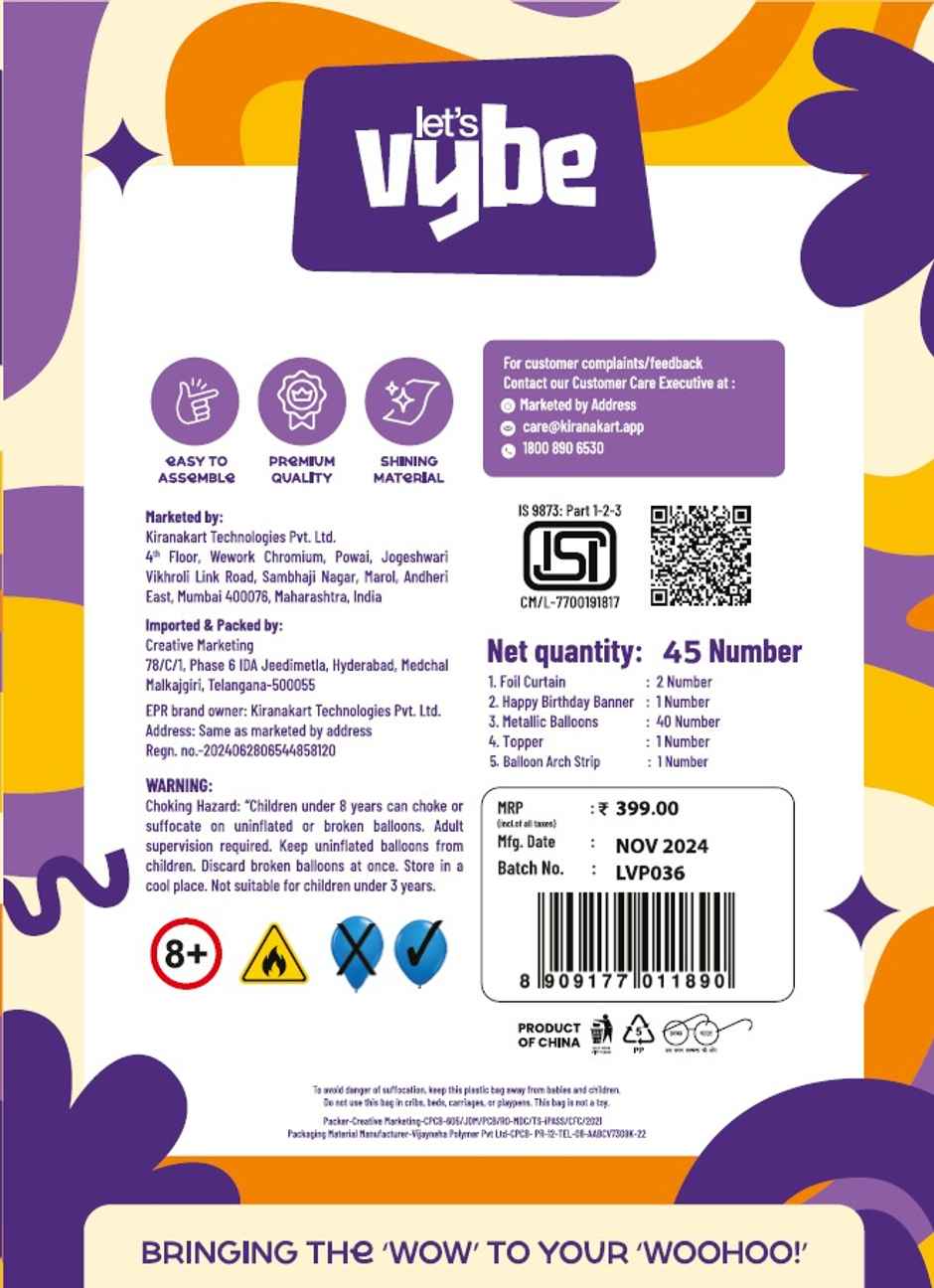 Birthday Decoration Kit Pink and White | Let's Vybe