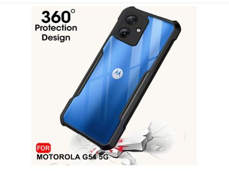 Kwine Case Motorola Moto G54 / G64 Back Cover - Black Bordered Transparent Case