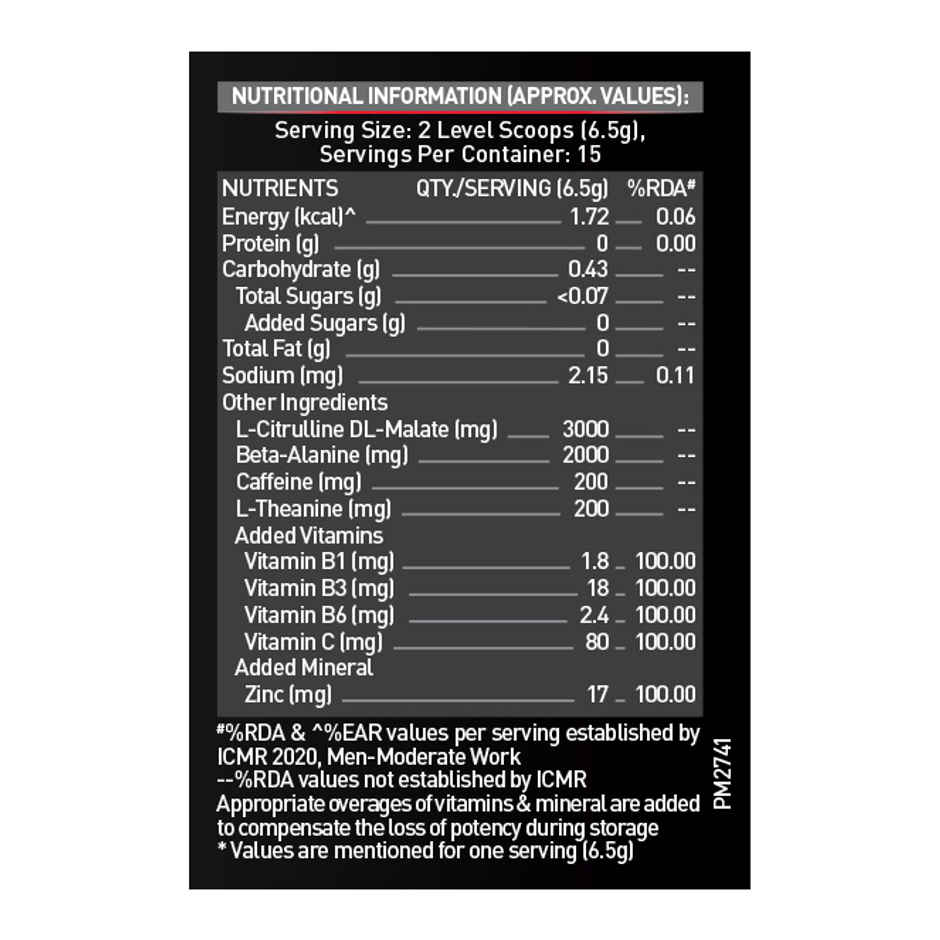 MuscleBlaze Pre Workout 200 Xtreme (Berry Bolt, 15 Servings)