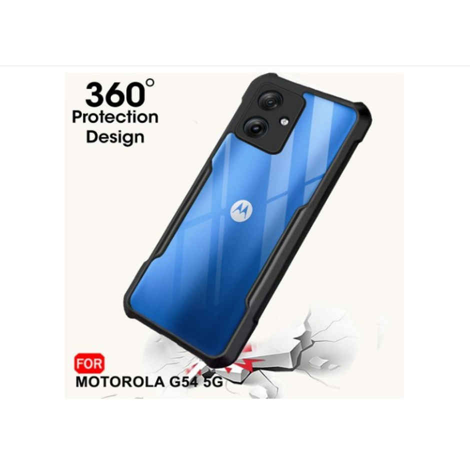 Kwine Case Motorola Moto G54 / G64 Back Cover - Black Bordered Transparent Case