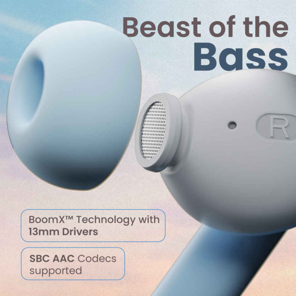 GOBOULT formerly Boult Z60 with 60Hr Battery, 4 Mic ENC, Powder Blue, True Wireless