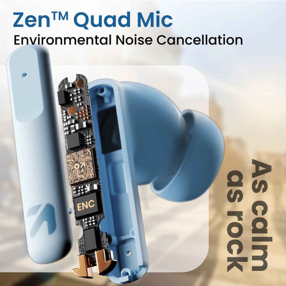 GOBOULT formerly Boult Z60 with 60Hr Battery, 4 Mic ENC, Powder Blue, True Wireless