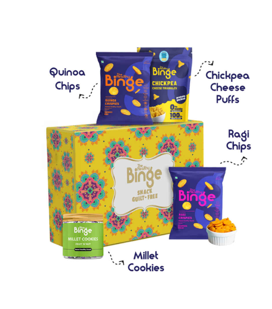 The Healthy Binge Assorted Snack Box - Chips,Puffs and Cookies