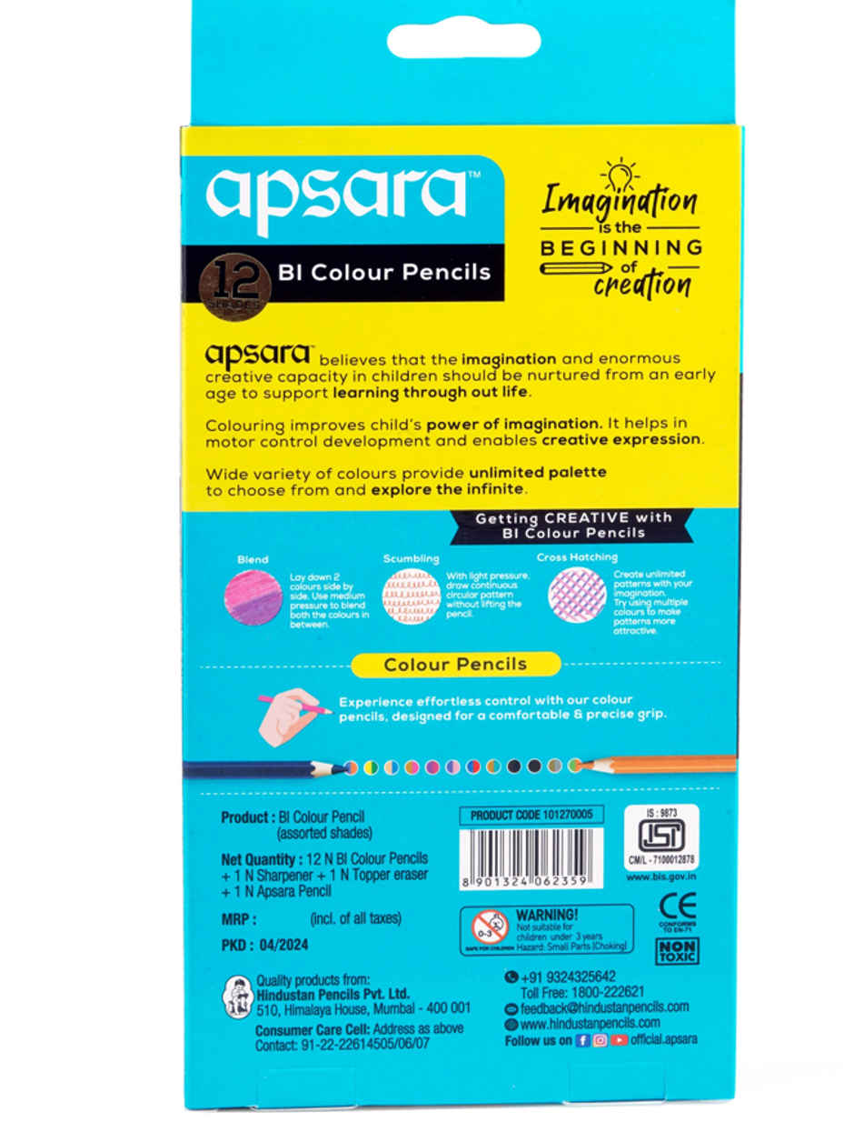 Apsara Full Size Bi Colour-12 Pencils